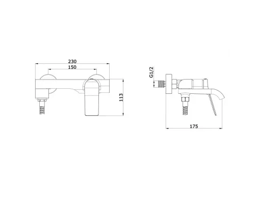 Смеситель для ванны Vieir V343531C