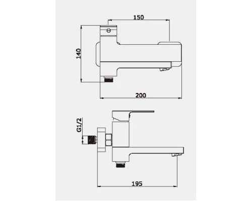 Смеситель для ванны Vieir V393531G