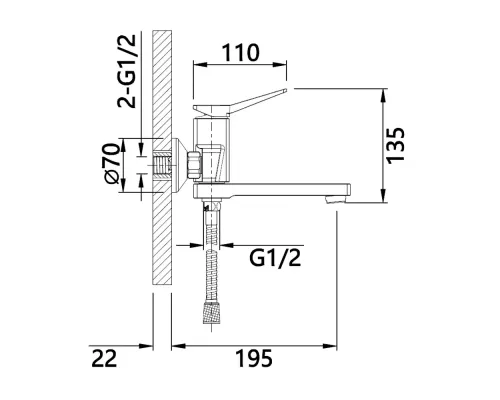 Смеситель для ванны Vieir V423531