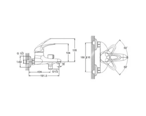 Смеситель для ванны Zegor NHK3-A149
