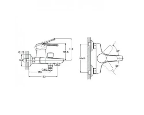 Смеситель для ванны Zegor SWZ3-A182