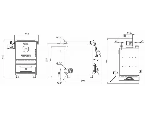 Твердотопливный котел Zota Енисей 14кВт