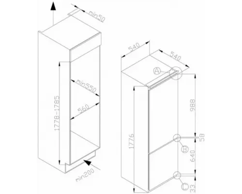 Встраиваемый холодильник Hansa BK318.3FVC