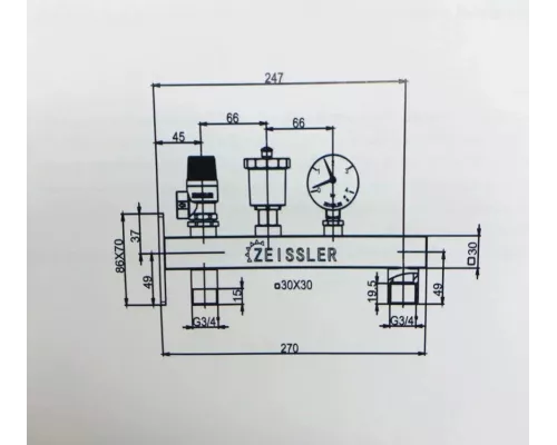 Группа безопасности котла с креплением к стенке ZESLER 411.0105