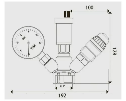 Группа безопасности котла TIM JH-1024 мини 3бар