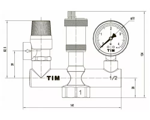 Группа безопасности котла TIM JH-1025-3std