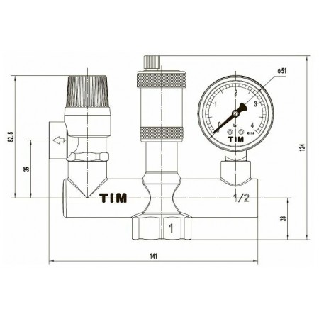 Группа безопасности котла TIM JH-1025-3std