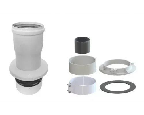 Переходник 60*100 с воздухозабором из помещения с хомутом