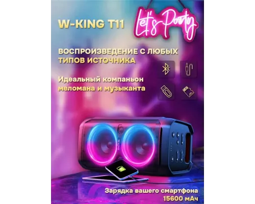 Портативная колонка W-King T11+ (Two mic)