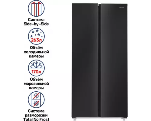Холодильник MAUNFELD MFF177NFBE черный