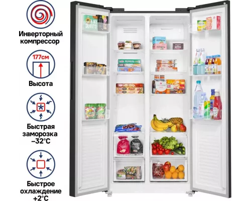 Холодильник MAUNFELD MFF177NFBE черный