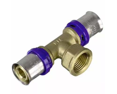 Тройник пресс 16*1/2*16"вр TIM