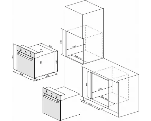 Духовой шкаф DARINA 0U8 BDE 112 707 AT антрацит ретро
