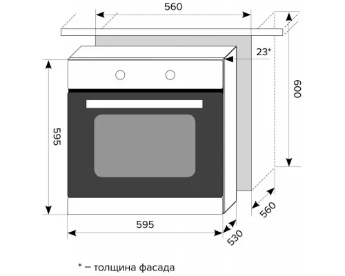 Духовой шкаф LEX EDM 040 IX серебристый