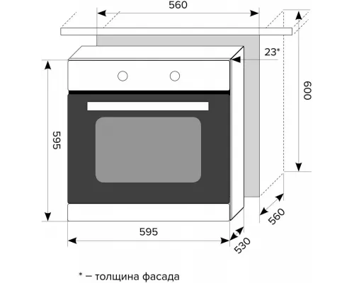 Духовой шкаф LEX EDM 041 IX серебристый