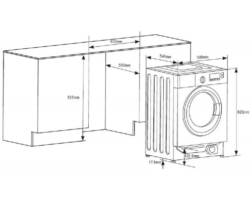 Встраиваемая стиральная машина Hansa WDHG814BIB