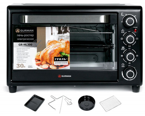 Мини-печь GURMAN GR-HL300 черный конвекция Мини-печь GURMAN GR-HL300 черный конвекция