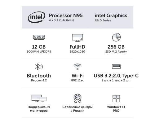 Ноутбук Azerty AZ-1526-256 15.6" Intel N95, 12GB, SSD 256GB Ноутбук Azerty AZ-1526-256 15.6" Intel N95, 12GB, SSD 256GB
