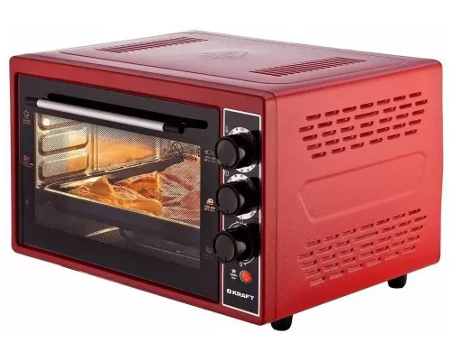 Мини-печь KRAFT KF-MO3804RKR  красный