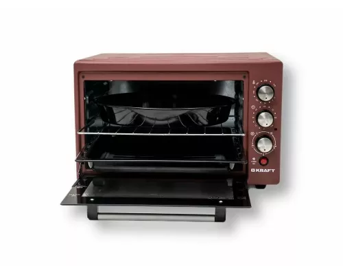 Мини-печь KRAFT KF-MO3804RKR  красный