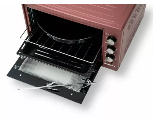 Мини-печь KRAFT KF-MO3804RKR  красный