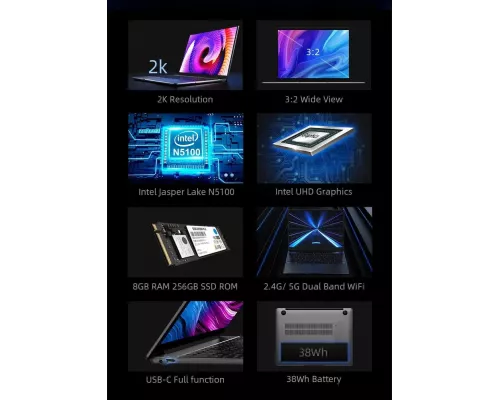 Ноутбук CHUWI GemiBook Xpro grey 14.1 IPS FHD Intel Processor N100/8GB/256GBSSD