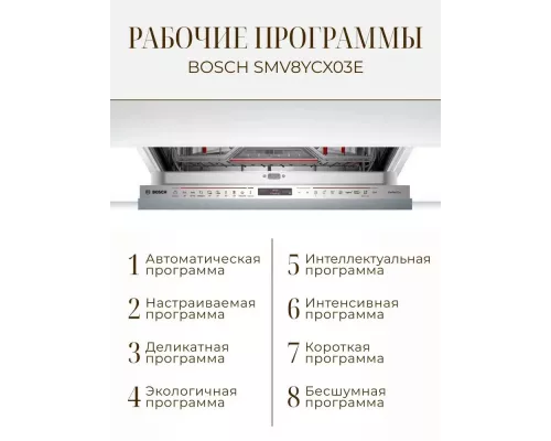 Встраиваемая посудомоечная машина Bosch SMV8YCX03E
