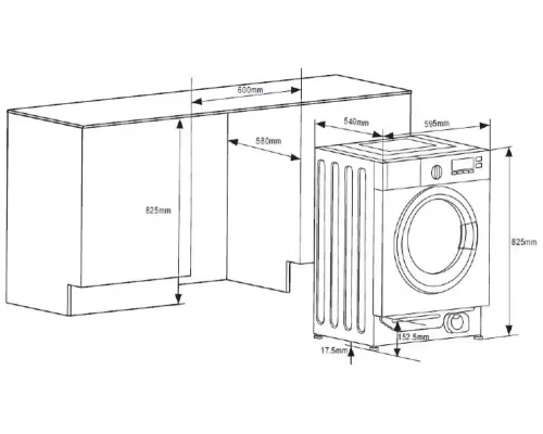 Встраиваемая стиральная машина Hansa WDHG814BIB