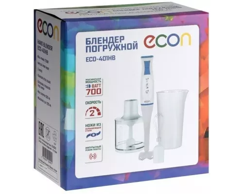 Блендер ECON ECO-401HB белый/синий