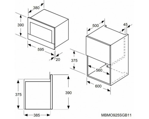 Встраиваемая микроволновая печь MAUNFELD MBMO925SGB11