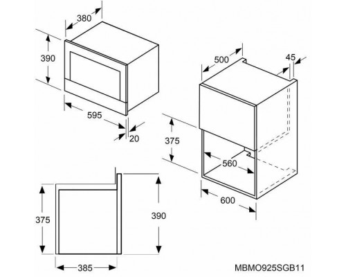 Встраиваемая микроволновая печь MAUNFELD MBMO925SGW11