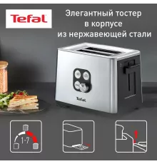Тостер Tefal TT420D30 серебристый/черный