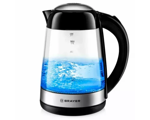 Чайник BRAYER BR1012BK черный стекло
