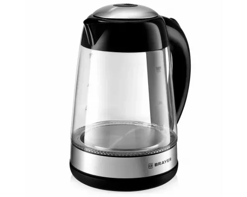Чайник BRAYER BR1012BK черный стекло