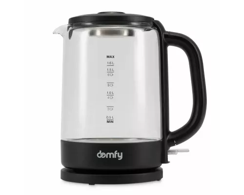 Чайник DOMFY DSB-EK304 черный стекло/пластик