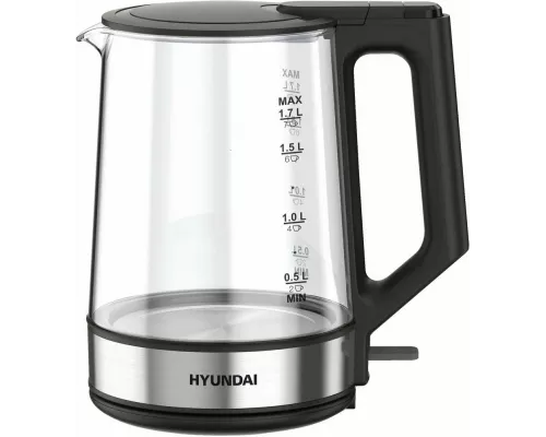 Чайник Hyundai HYK-G8808 черный/серебристый