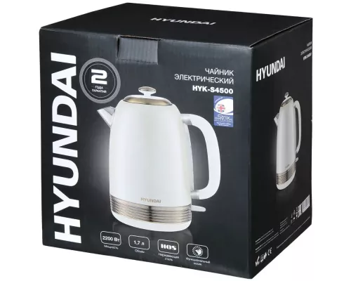 Чайник Hyundai HYK-S4500 жемчужный/золотистый