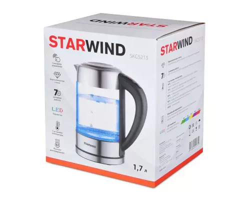 Чайник StarWind SKG5213 серебристый стекло