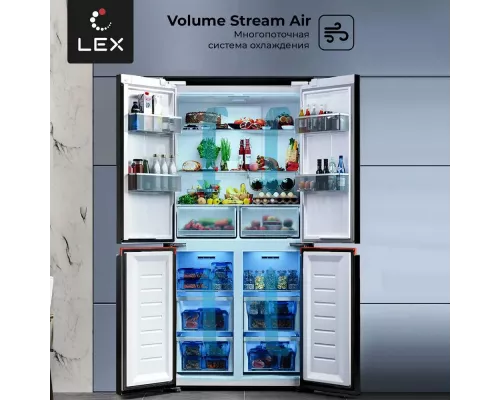 Холодильник LEX LCD450BlXOrID черный металлик с оранжевой полосой