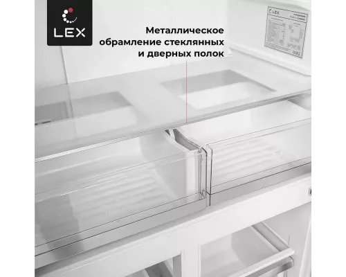 Холодильник LEX LCD450BlXOrID черный металлик с оранжевой полосой