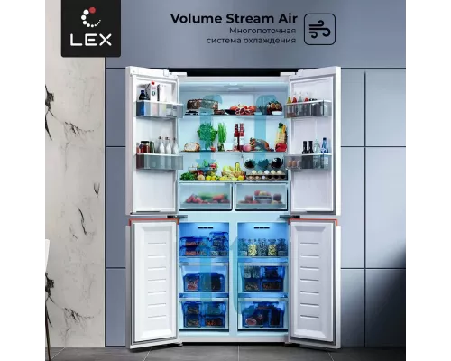 Холодильник LEX LCD450WOrID белый с оранжевой полосой