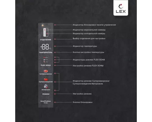 Холодильник LEX LCD485StGIDBI  каменно-серый/стекло