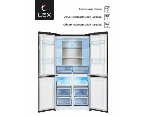 Холодильник LEX LCD505BlOrID черный с оранжевой полосой