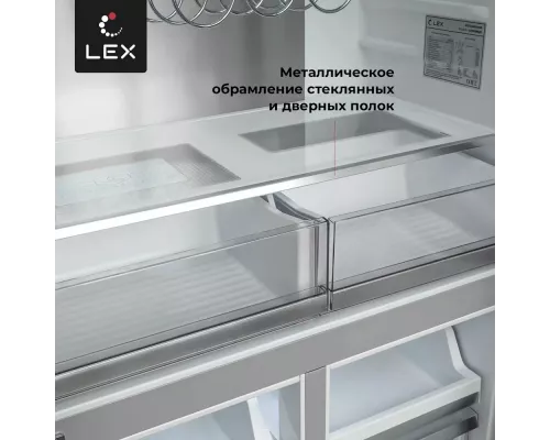 Холодильник LEX LCD505WGID белый/стекло