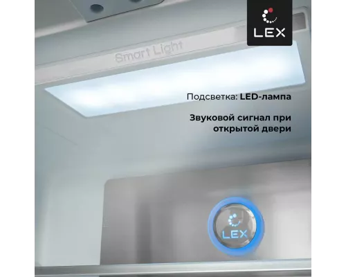 Холодильник LEX LCD505WGID белый/стекло