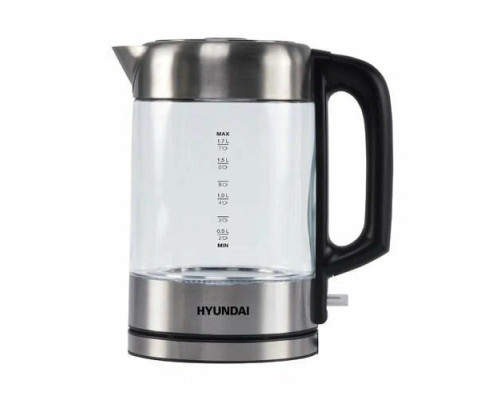 Чайник Hyundai HYK-G6405 черный/серебристый стекло Чайник Hyundai HYK-G6405 черный/серебристый стекло