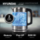 Чайник Hyundai HYK-G6405 черный/серебристый стекло