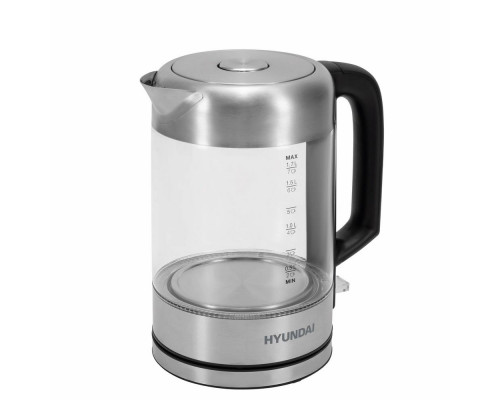 Чайник Hyundai HYK-G6405 черный/серебристый стекло Чайник Hyundai HYK-G6405 черный/серебристый стекло