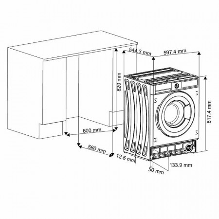 Встраиваемая стиральная машина EVELUX EWI 61408