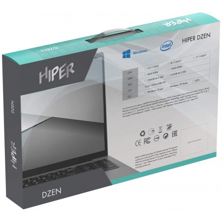 Ноутбук HIPER Workbook 15.6" i5 1030NG7/8GB/256GBSSD